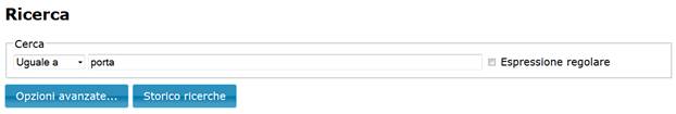 Si cerca la forma 'porta' con opzione 'Uguale a'