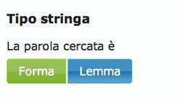 Opzioni di scelta del tipo di stringa